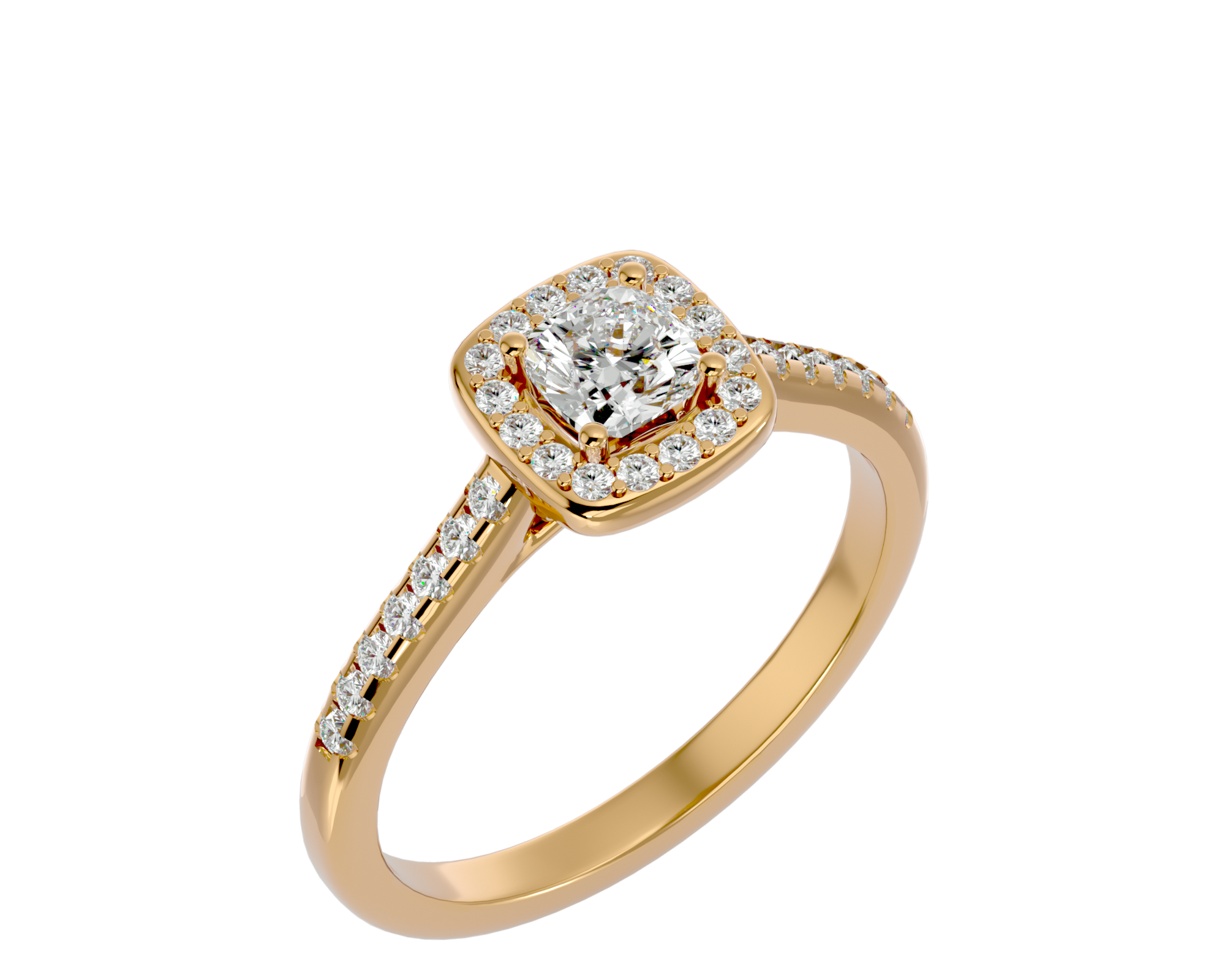 3/4 ctw Emerald-Cut Lab Grown Diamond Halo Engagement Ring