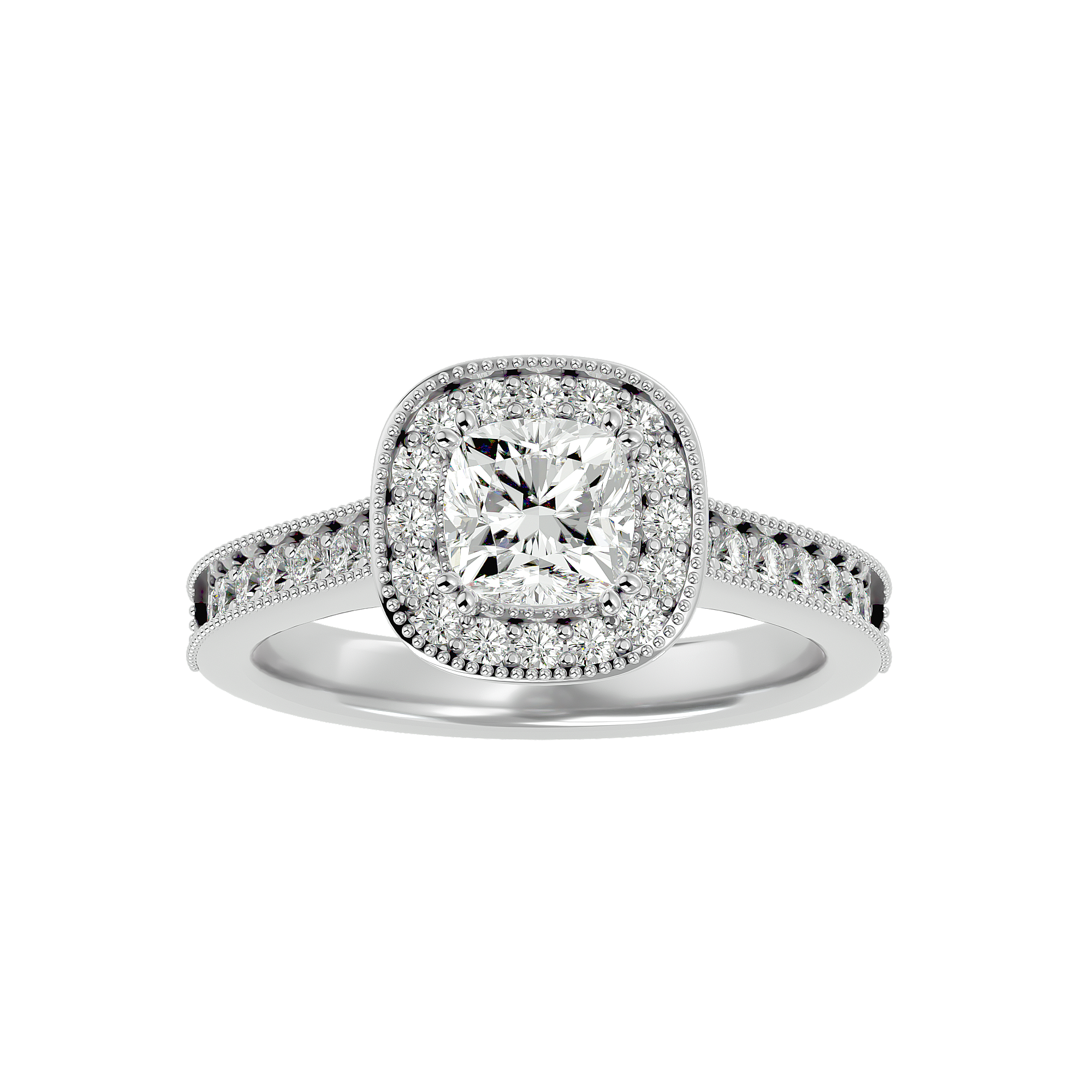1 3/4 ctw Emerald-Cut Lab Grown Diamond Halo Engagement Ring