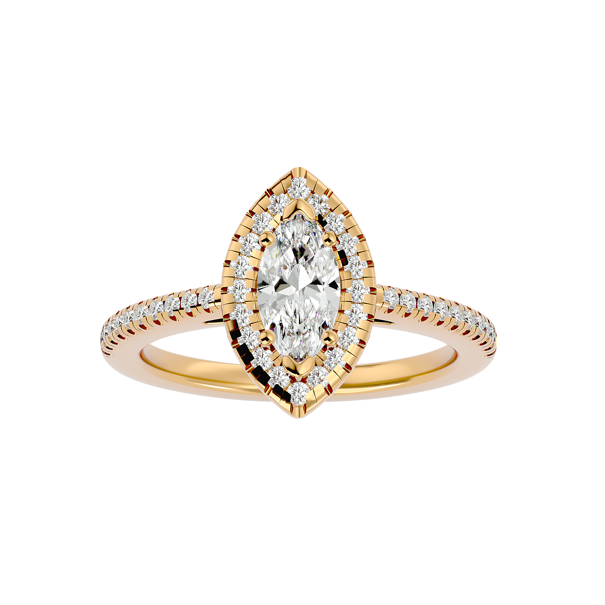 1 ctw Marquise Lab Grown Diamond Halo Engagement Ring