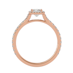 7/8 ctw Princess-Cut Lab Grown Diamond Halo Engagement Ring