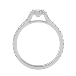 7/8 ctw Princess-Cut Lab Grown Diamond Halo Engagement Ring