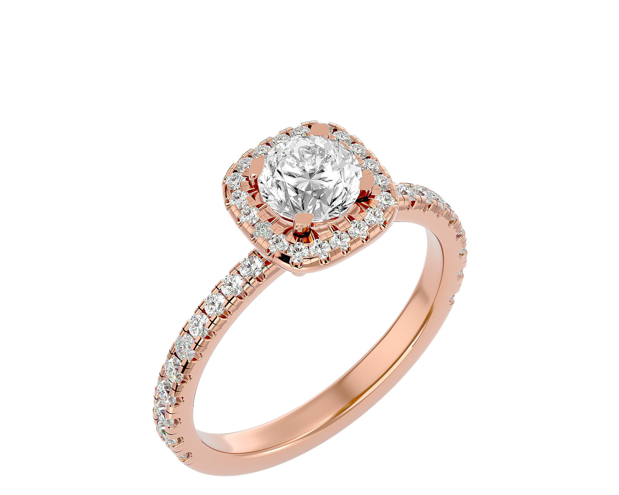 1 7/8 ctw Round Lab Grown Diamond Halo Engagement Ring