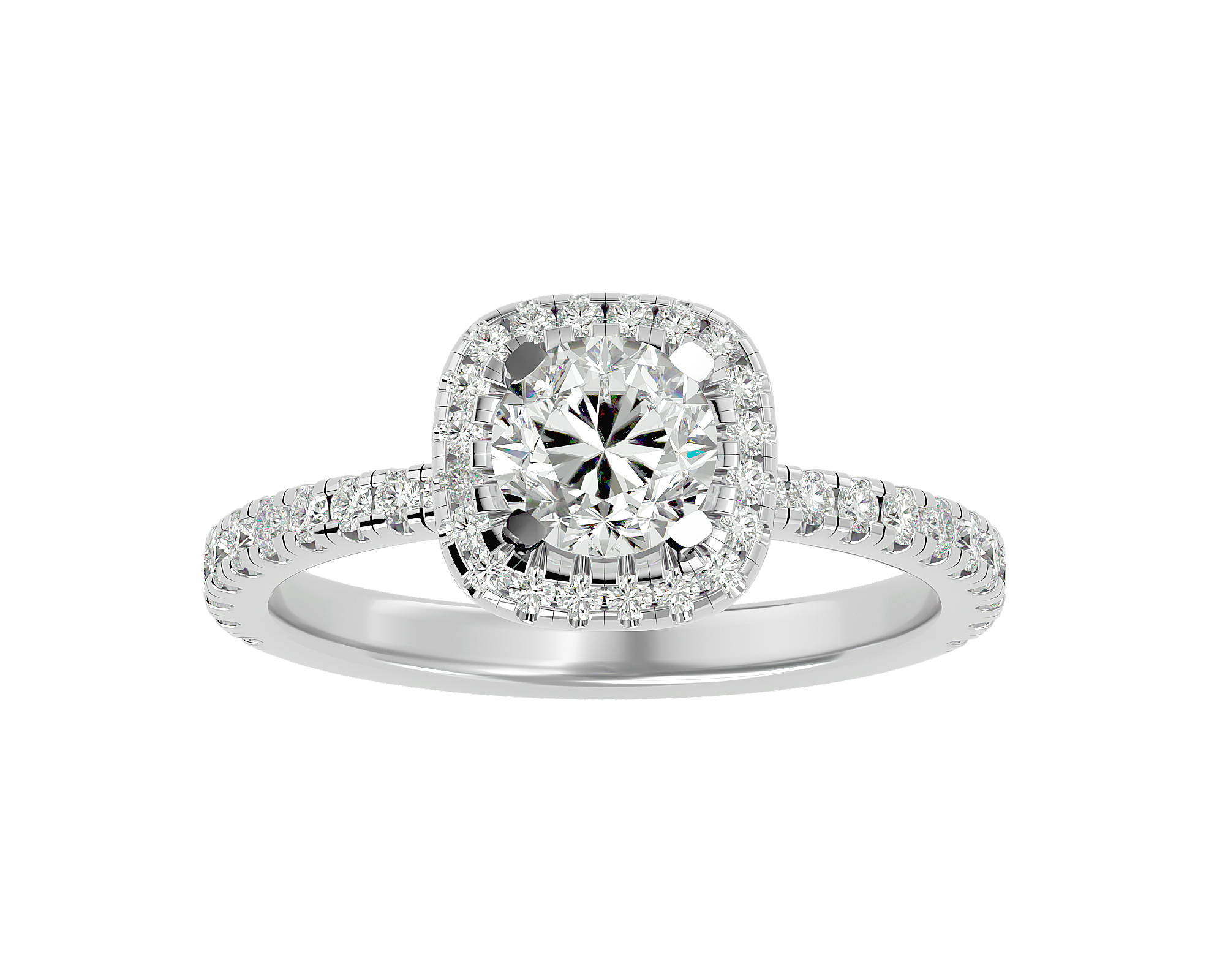 1 7/8 ctw Round Lab Grown Diamond Halo Engagement Ring