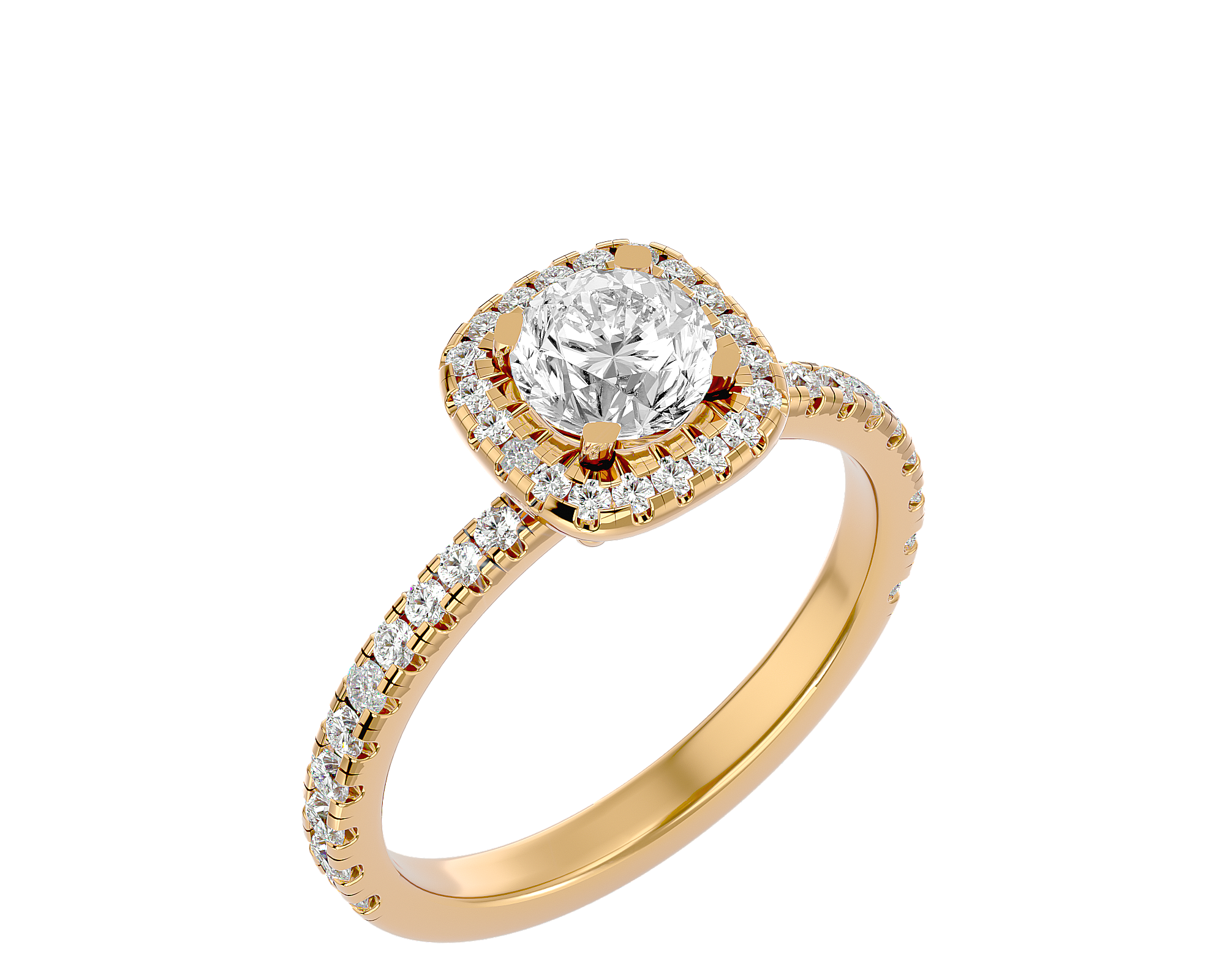 1 7/8 ctw Round Lab Grown Diamond Halo Engagement Ring