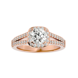 1 3/8 ctw Round Lab Grown Diamond Halo Engagement Ring