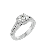 1 3/8 ctw Round Lab Grown Diamond Halo Engagement Ring