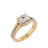 1 3/8 ctw Round Lab Grown Diamond Halo Engagement Ring