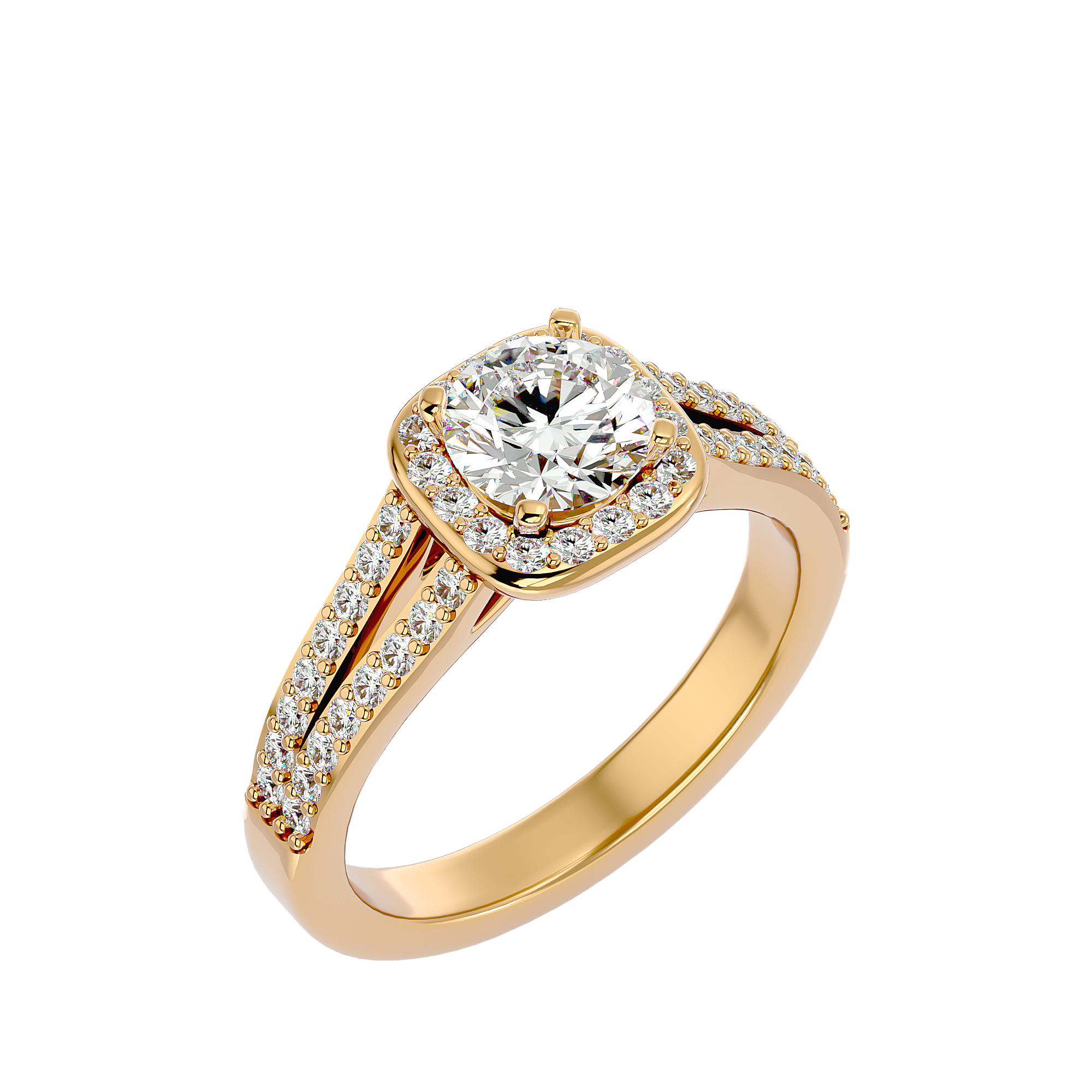 1 3/8 ctw Round Lab Grown Diamond Halo Engagement Ring