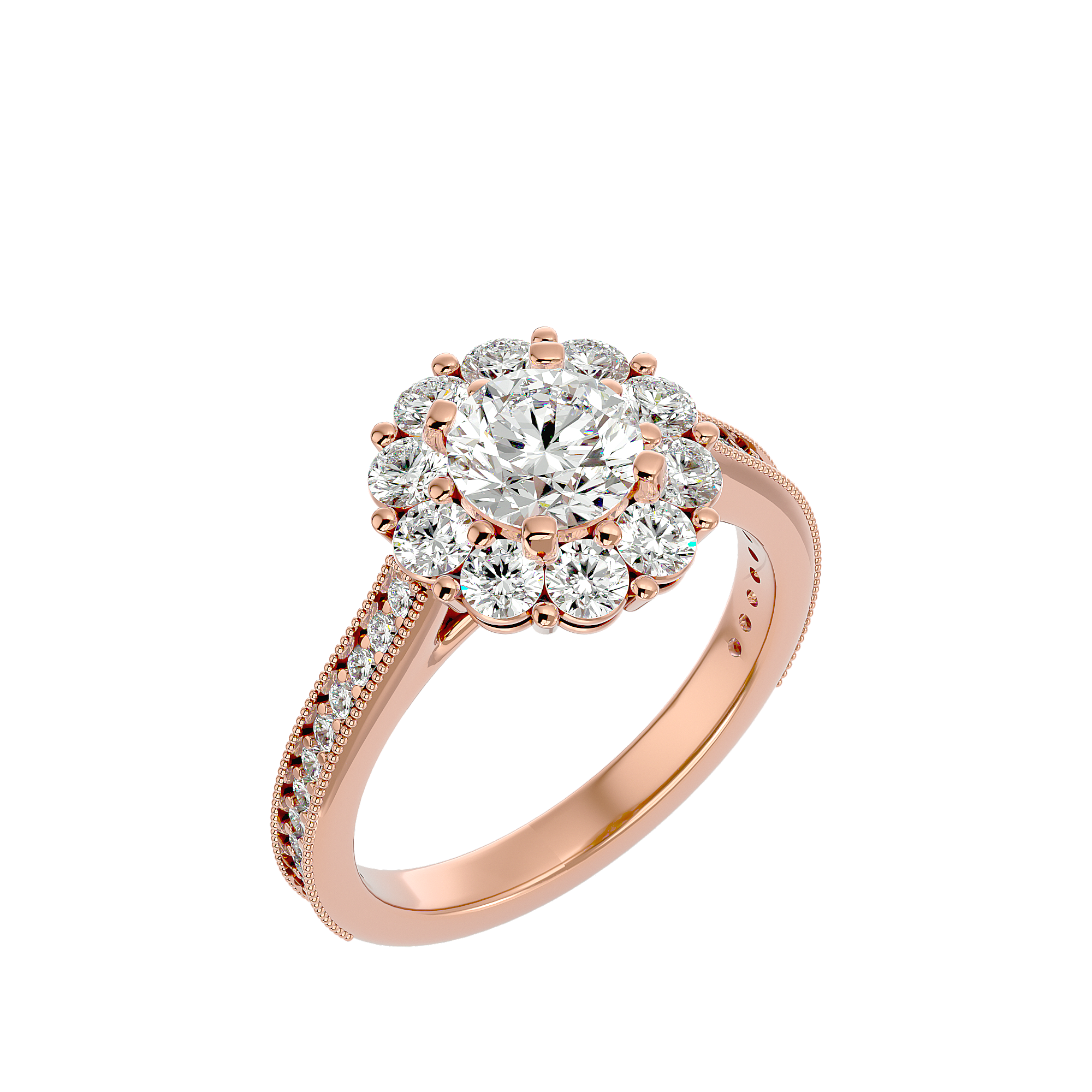 2 5/8 ctw Round Lab Grown Diamond Halo Engagement Ring
