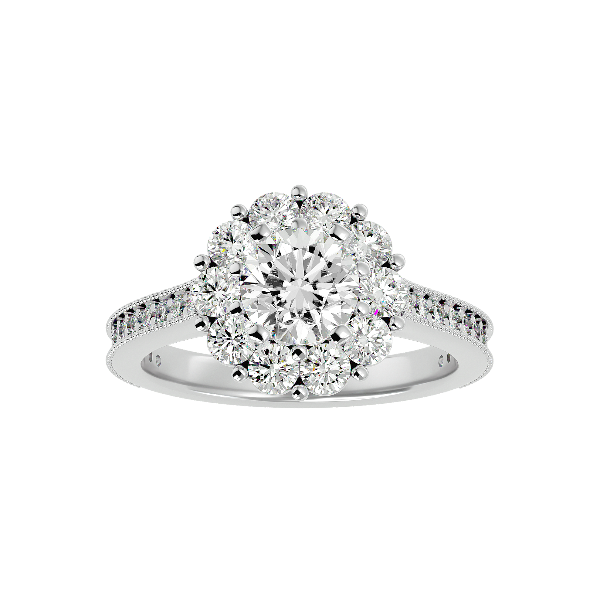 2 5/8 ctw Round Lab Grown Diamond Halo Engagement Ring