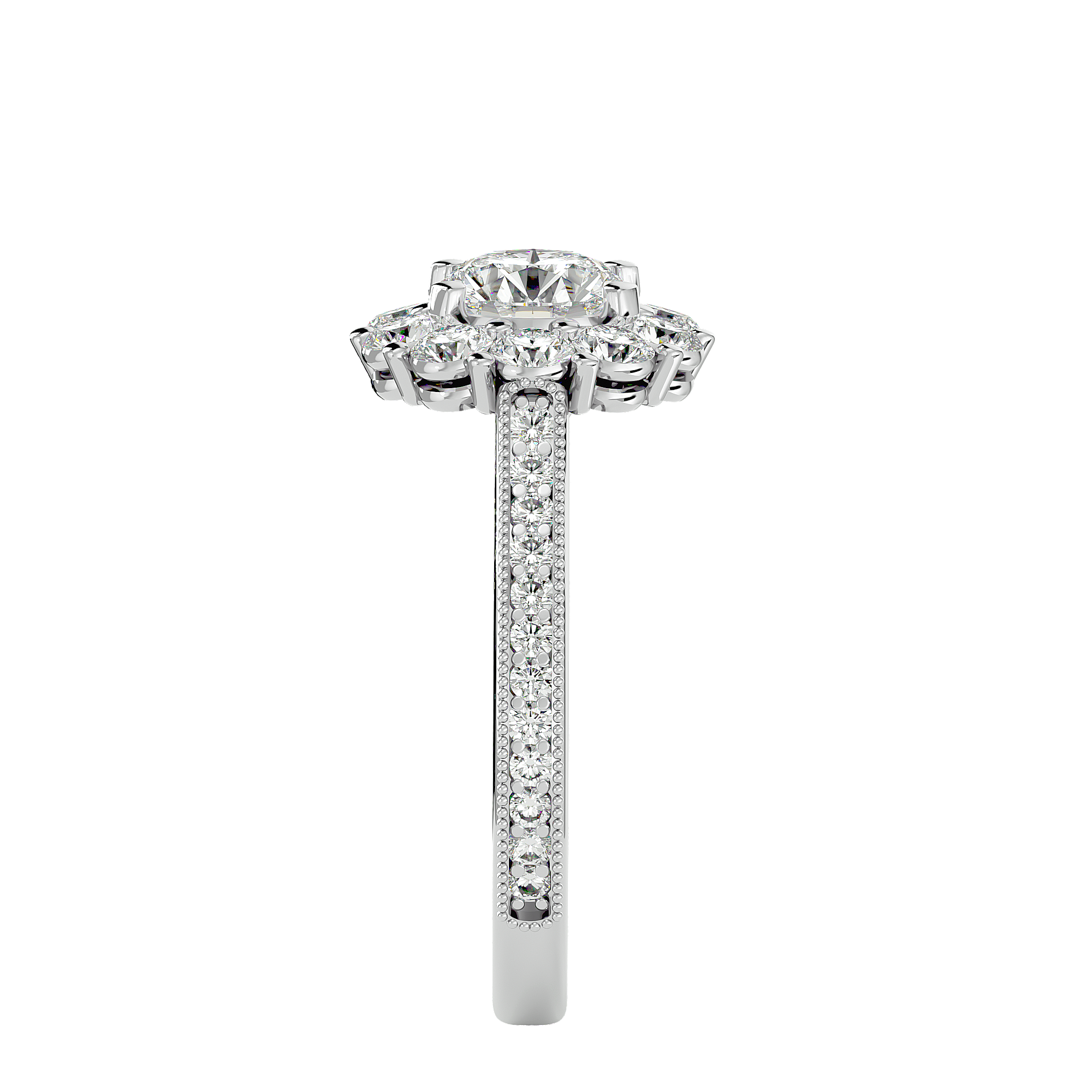2 5/8 ctw Round Lab Grown Diamond Halo Engagement Ring