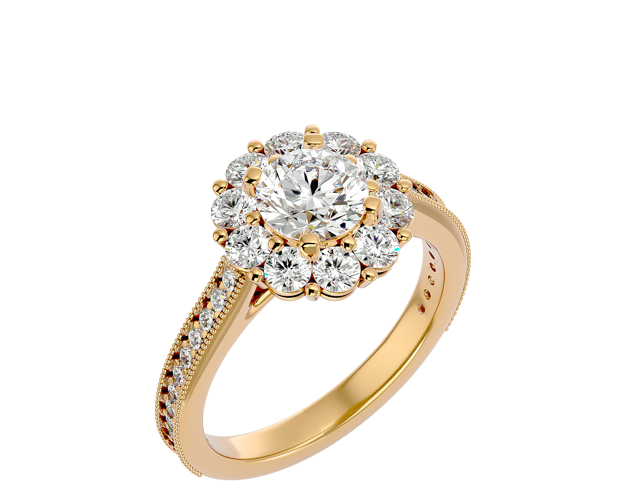 2 5/8 ctw Round Lab Grown Diamond Halo Engagement Ring