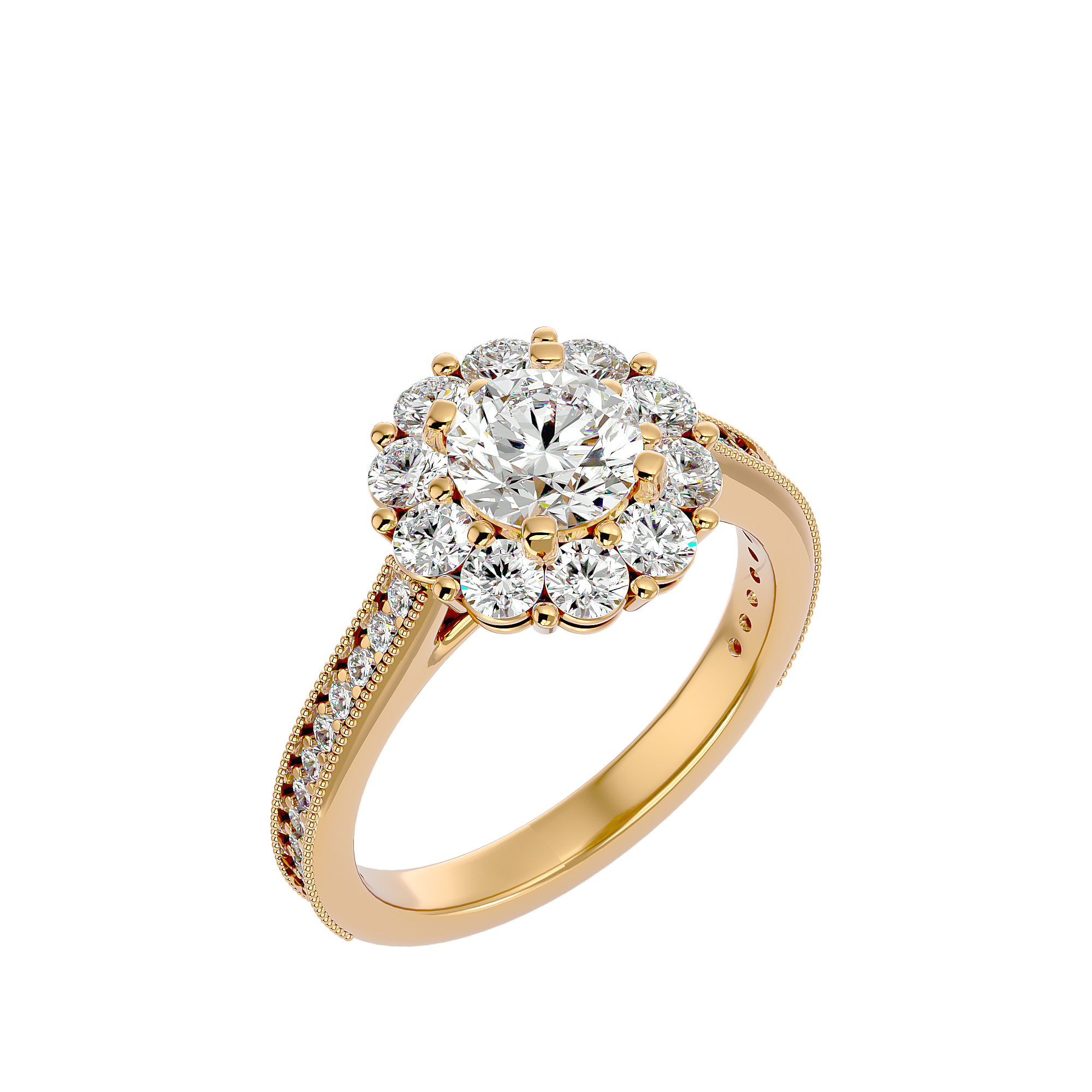 2 5/8 ctw Round Lab Grown Diamond Halo Engagement Ring