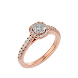 1 ctw Round Lab Grown Diamond Halo Engagement Ring