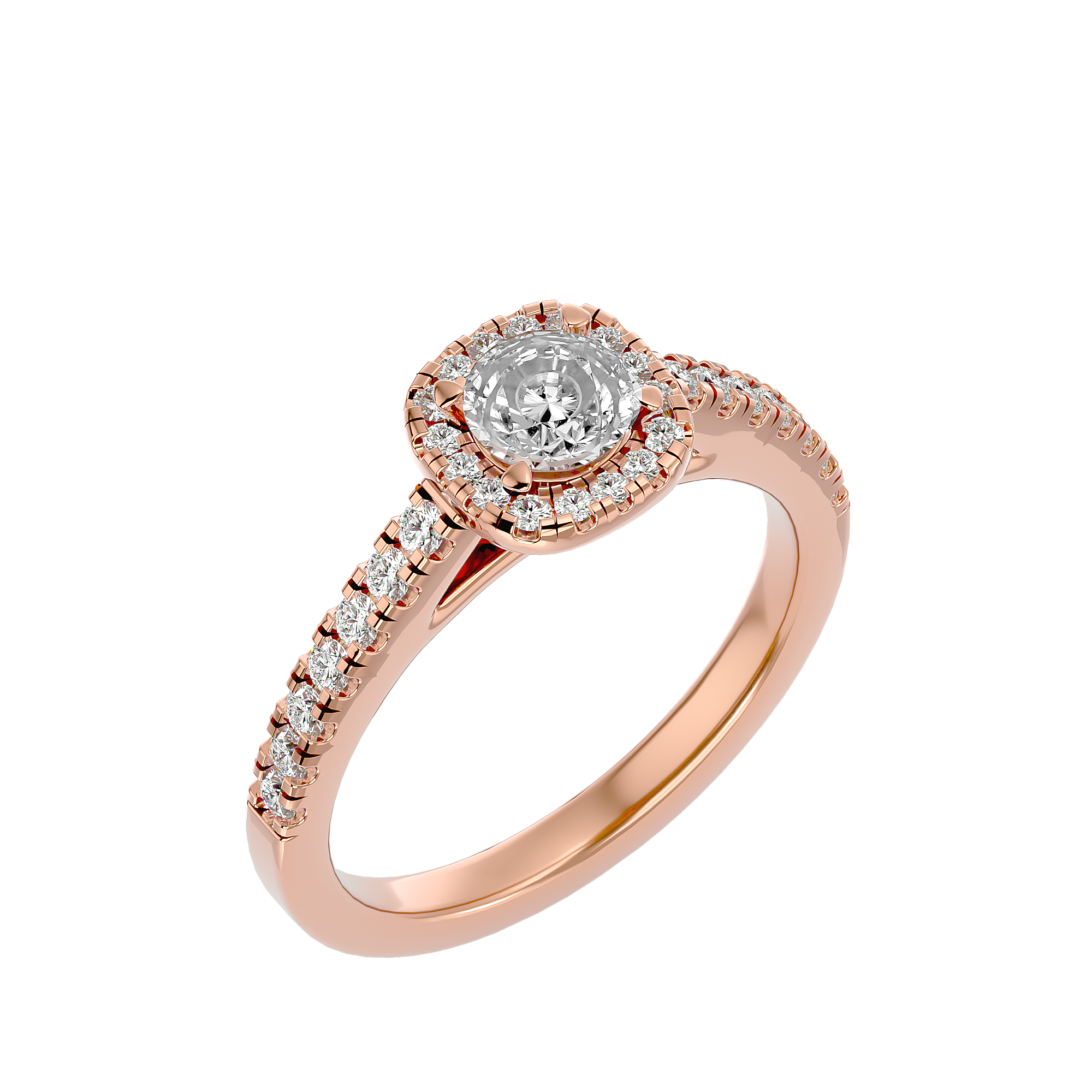 1 ctw Round Lab Grown Diamond Halo Engagement Ring