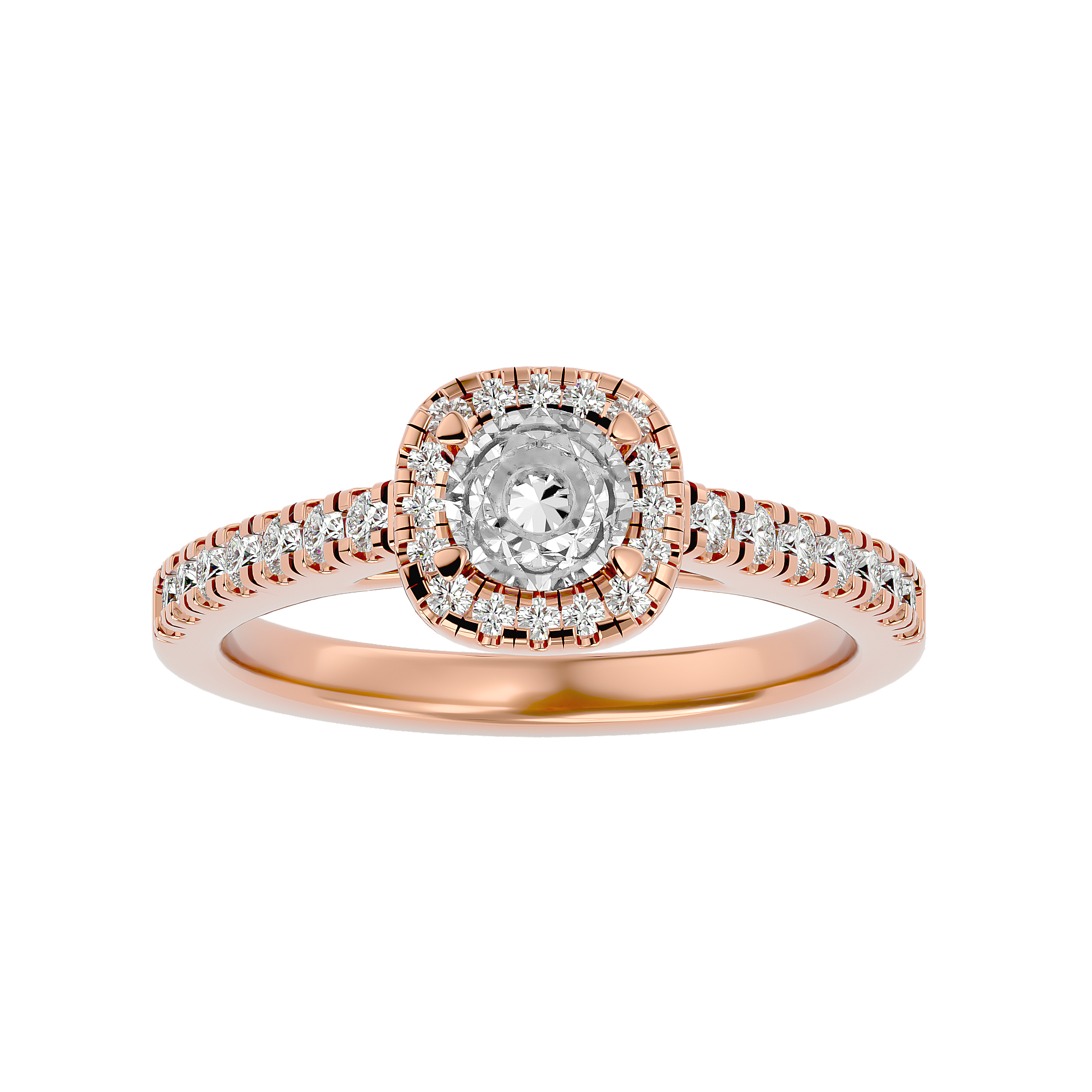 1 ctw Round Lab Grown Diamond Halo Engagement Ring