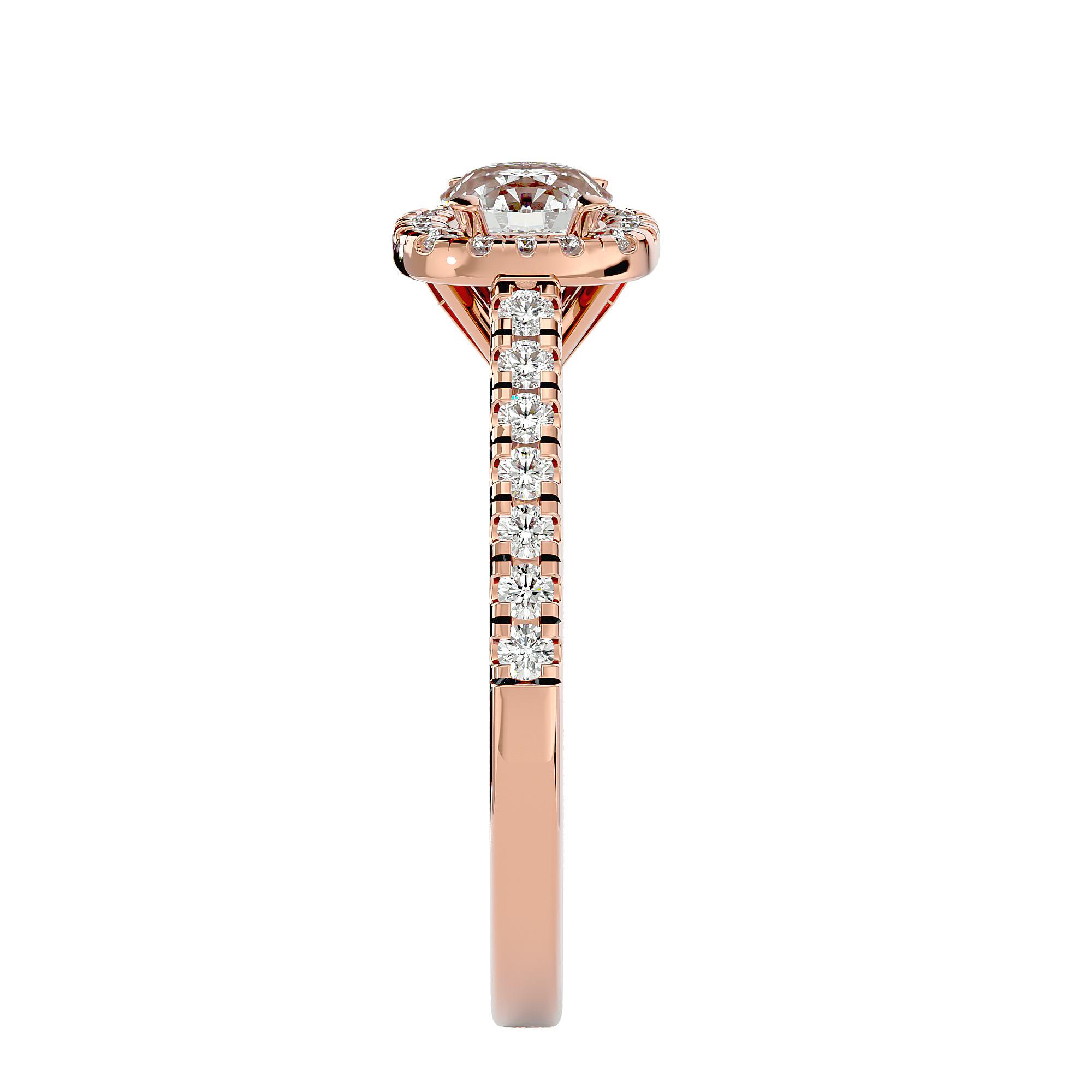1 ctw Round Lab Grown Diamond Halo Engagement Ring