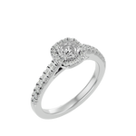 1 ctw Round Lab Grown Diamond Halo Engagement Ring