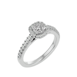 1 ctw Round Lab Grown Diamond Halo Engagement Ring