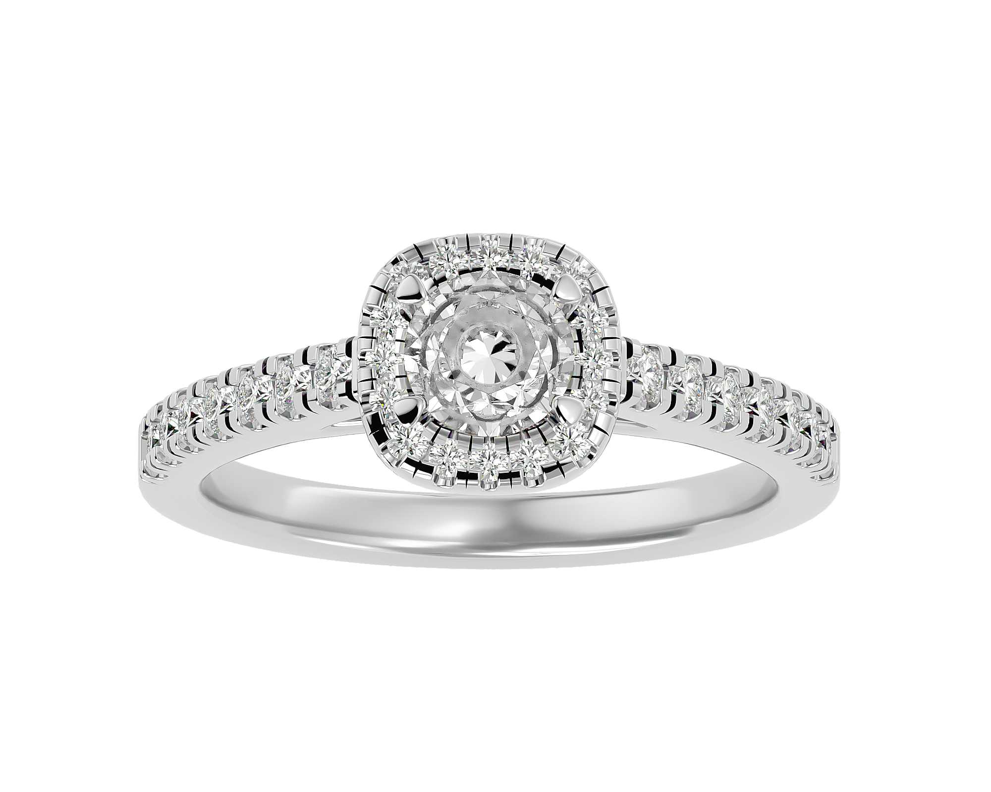 1 ctw Round Lab Grown Diamond Halo Engagement Ring