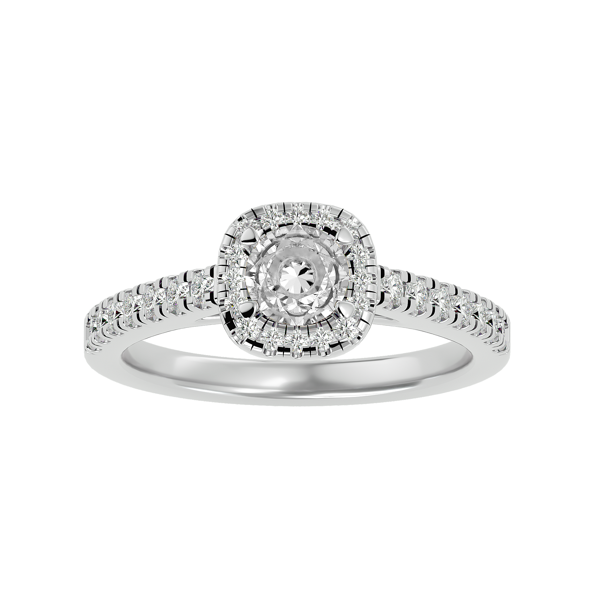 1 ctw Round Lab Grown Diamond Halo Engagement Ring