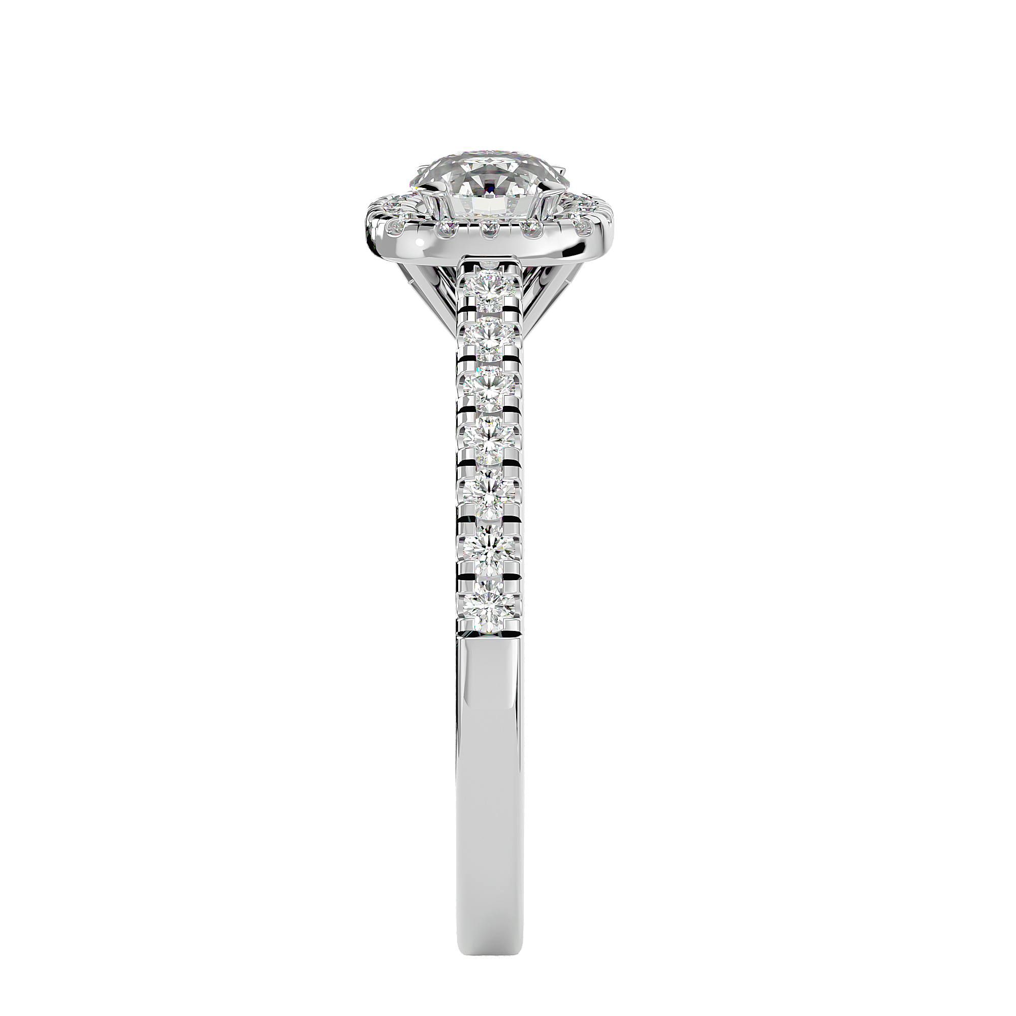 1 ctw Round Lab Grown Diamond Halo Engagement Ring