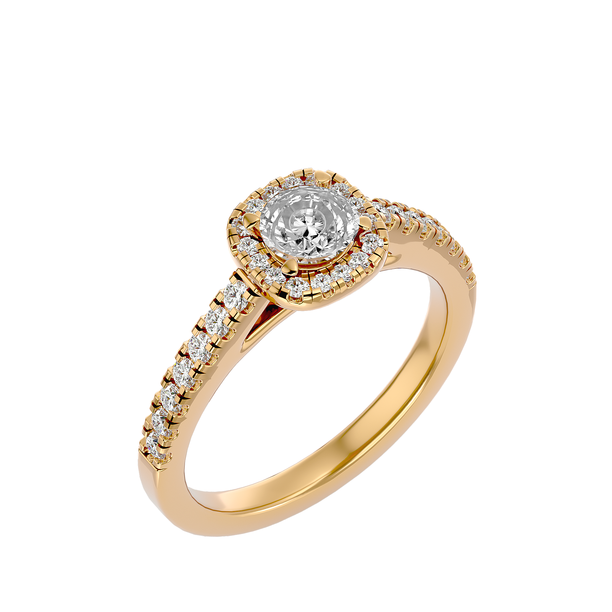 1 ctw Round Lab Grown Diamond Halo Engagement Ring