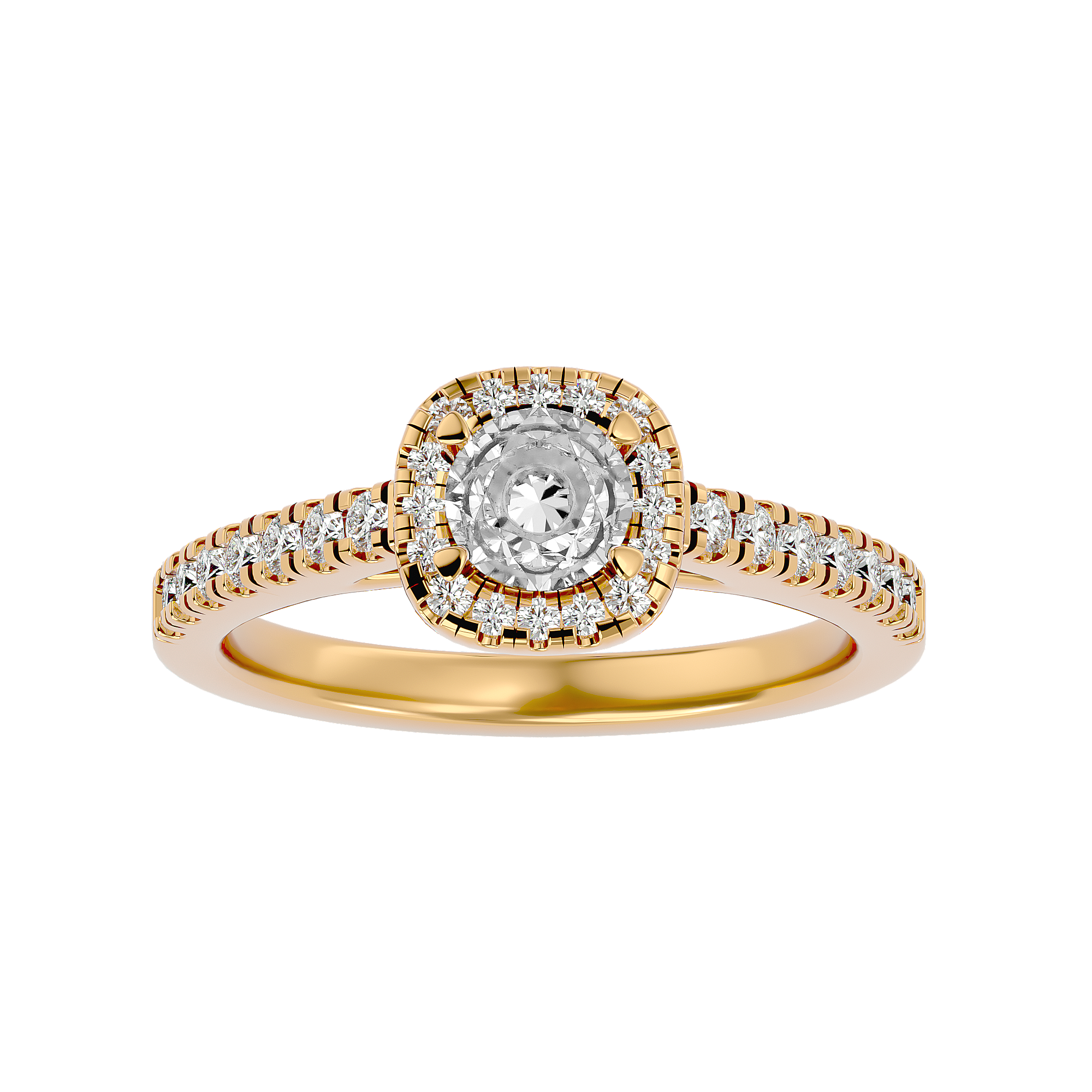 1 ctw Round Lab Grown Diamond Halo Engagement Ring