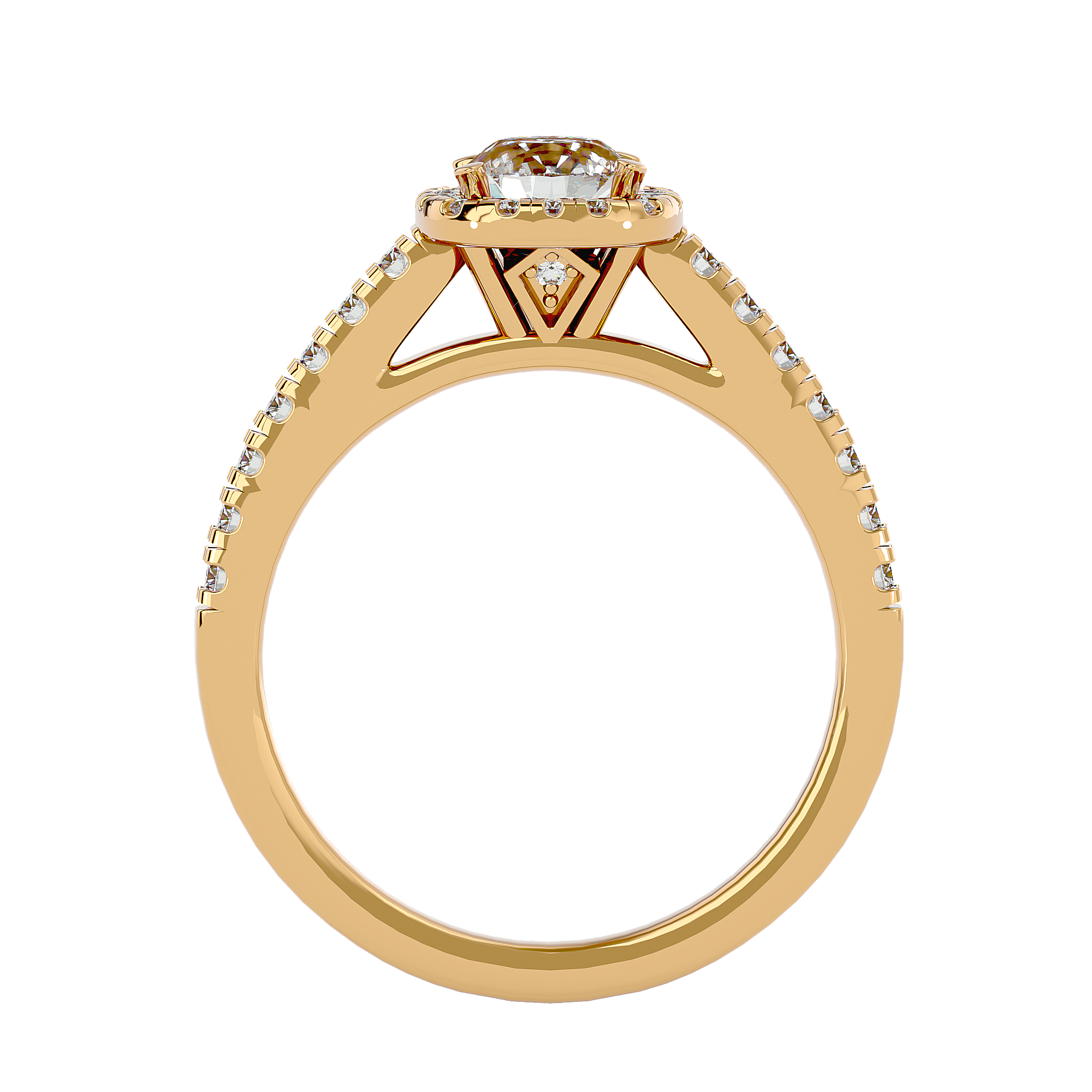 1 ctw Round Lab Grown Diamond Halo Engagement Ring