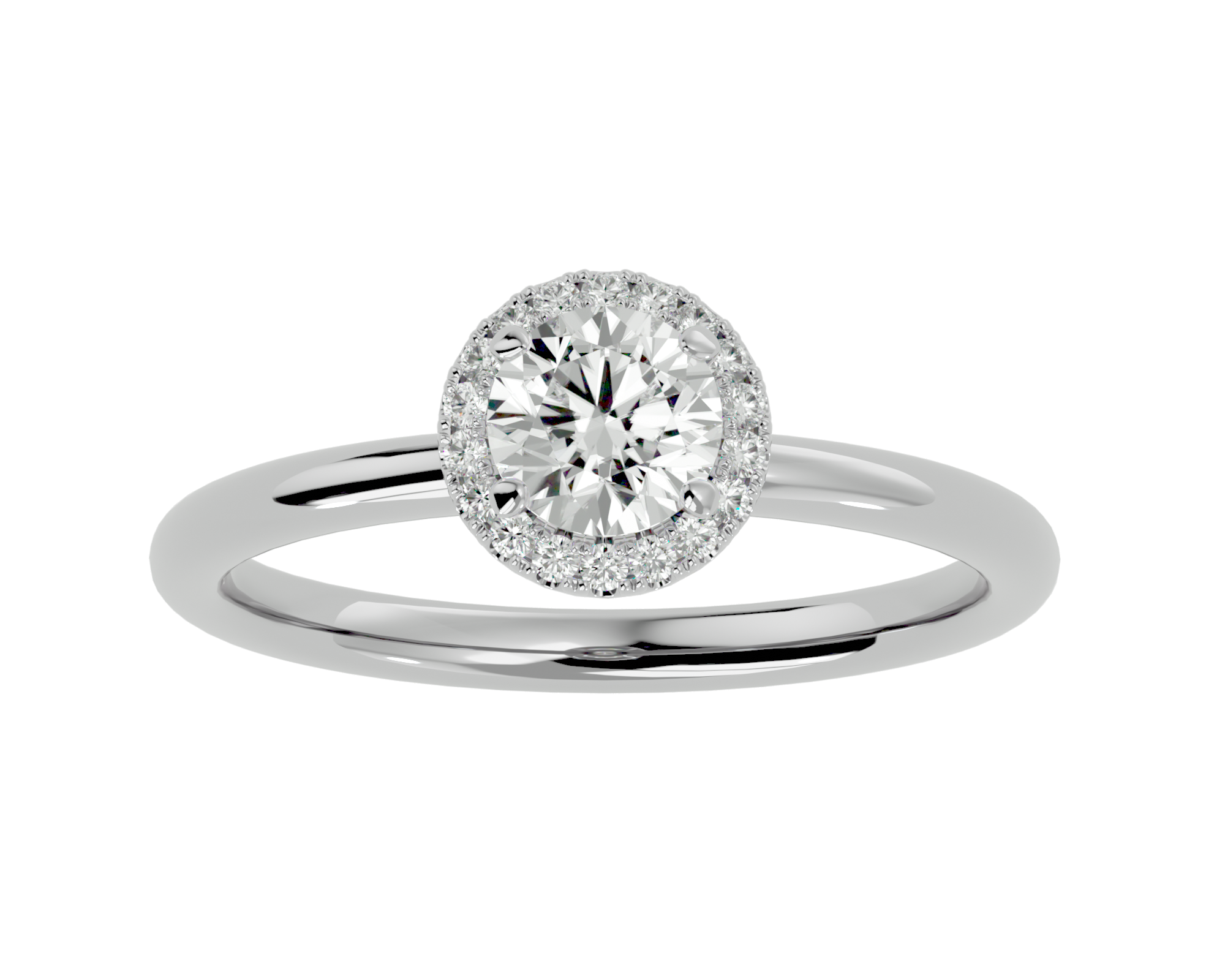 1/2 ctw Oval Lab Grown Diamond Halo Engagement Ring