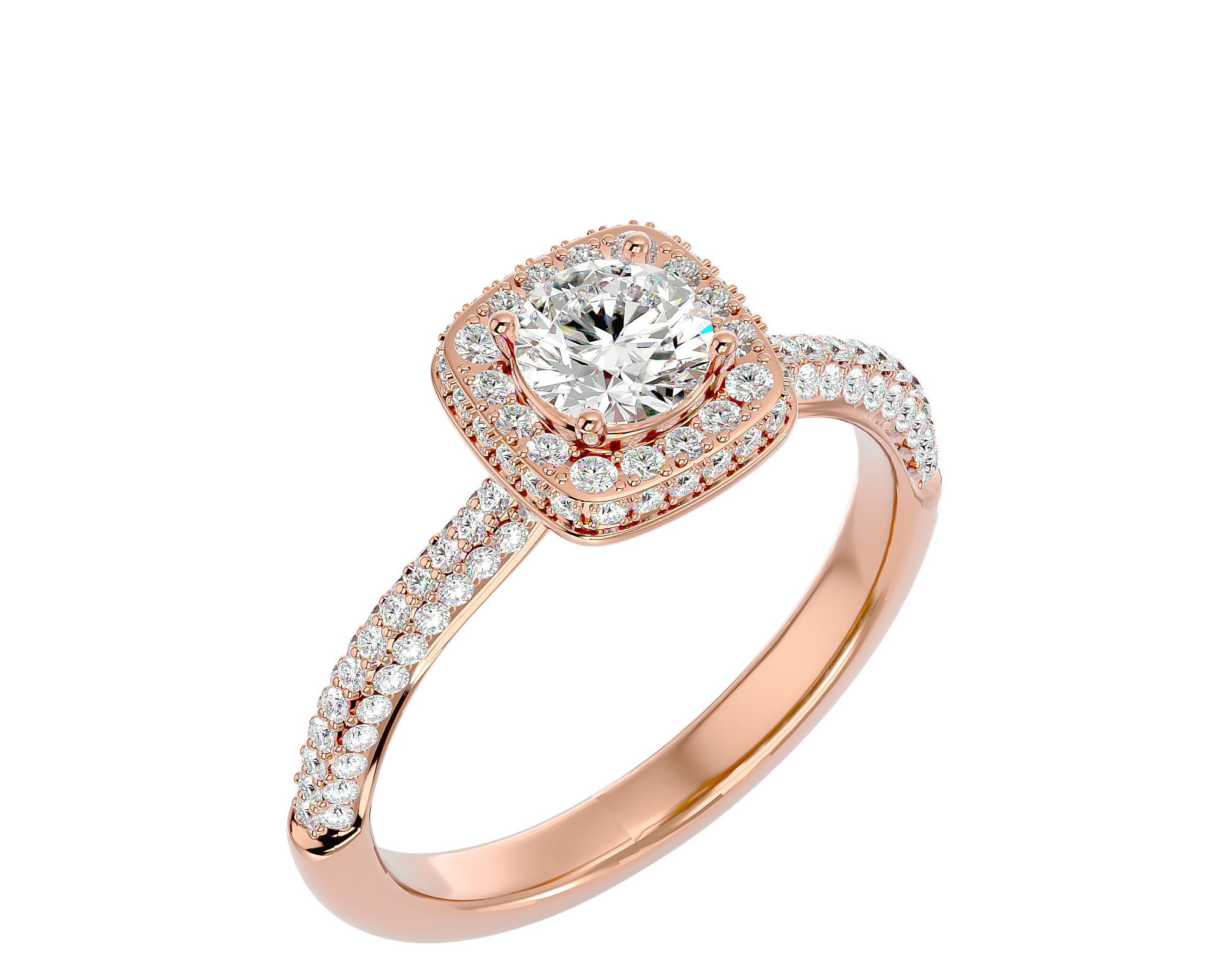 1 1/4 ctw Round Lab Grown Diamond Halo Engagement Ring