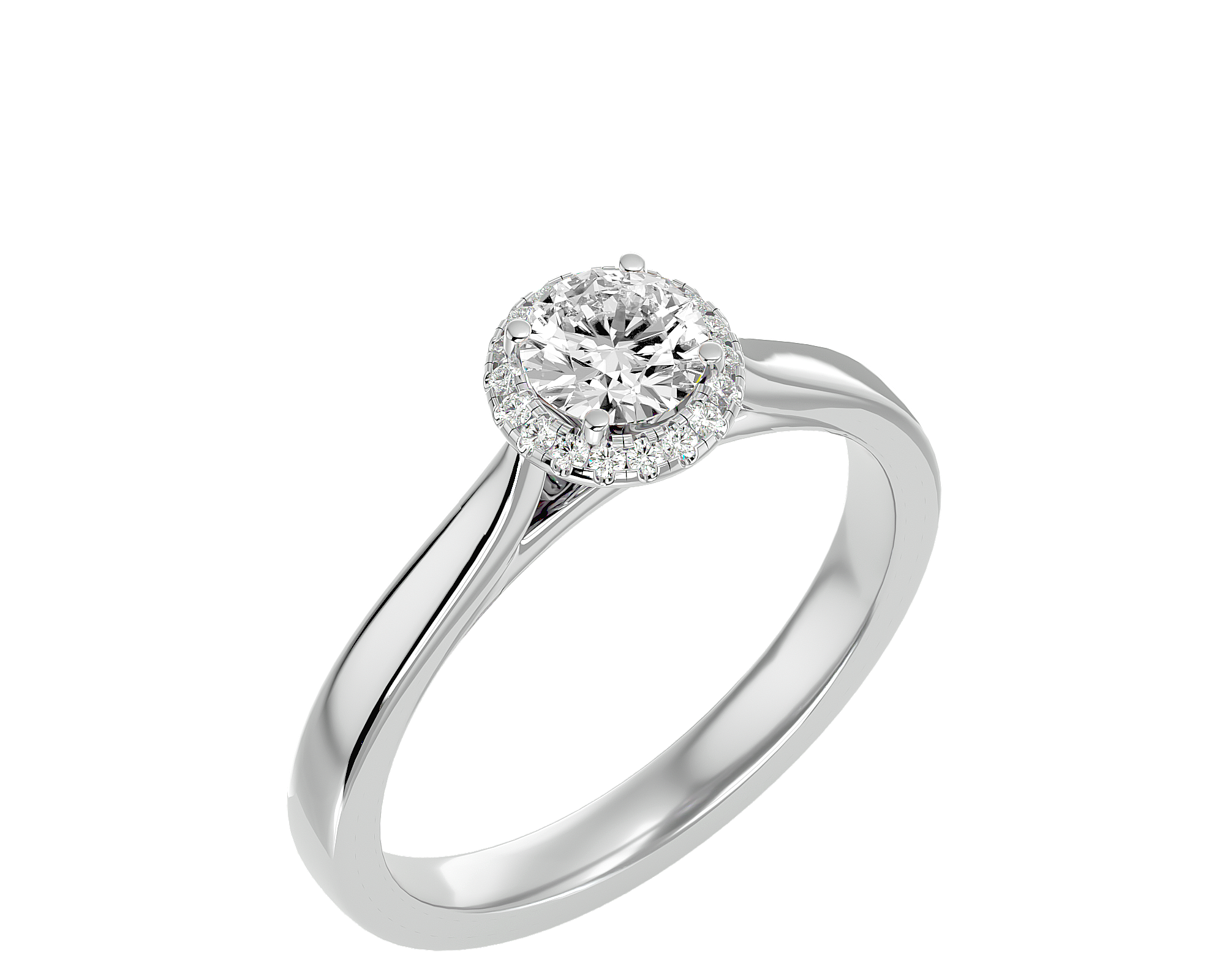 5/8 ctw Round Lab Grown Diamond Halo Engagement Ring