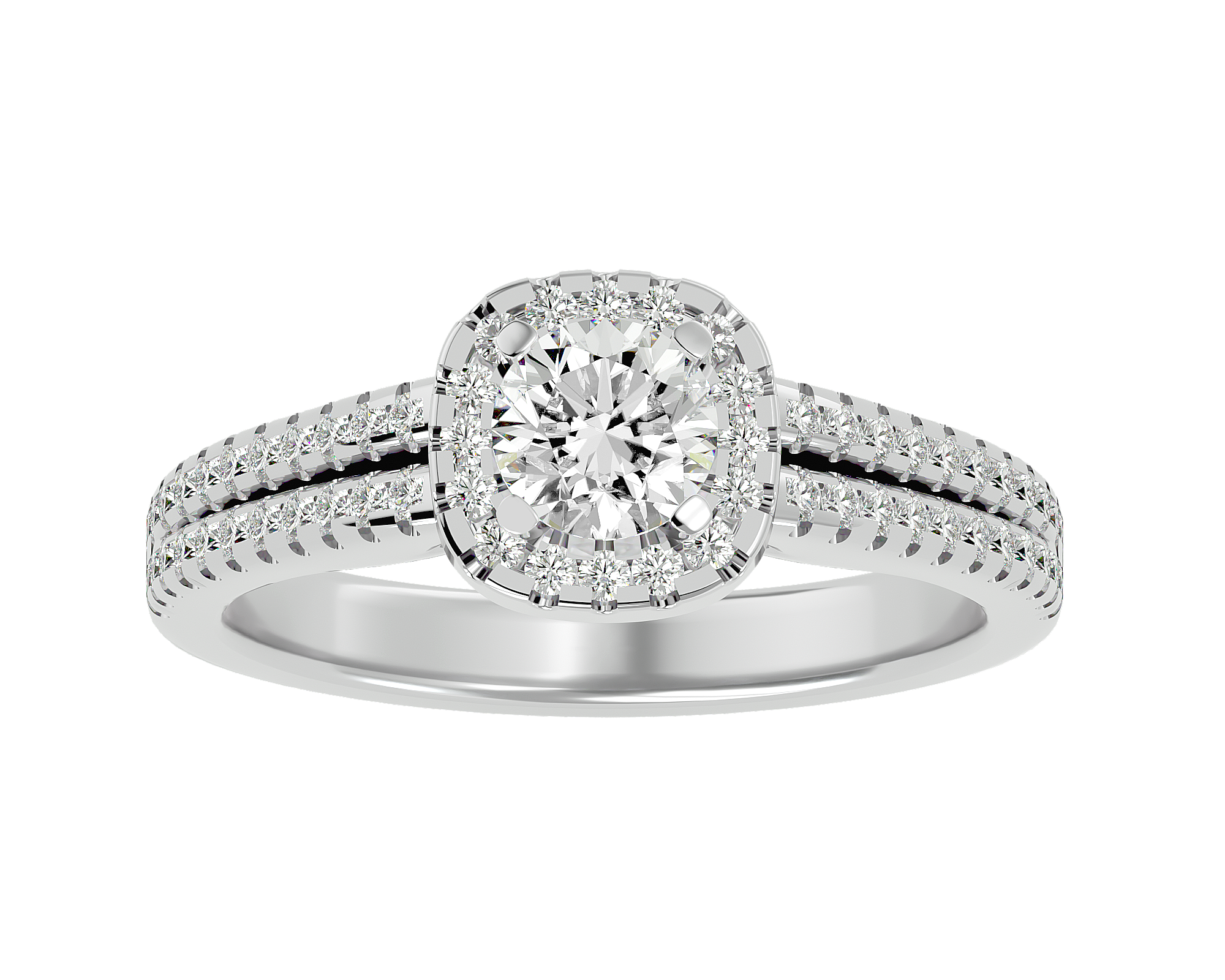 1 ctw Round Lab Grown Diamond Halo Engagement Ring