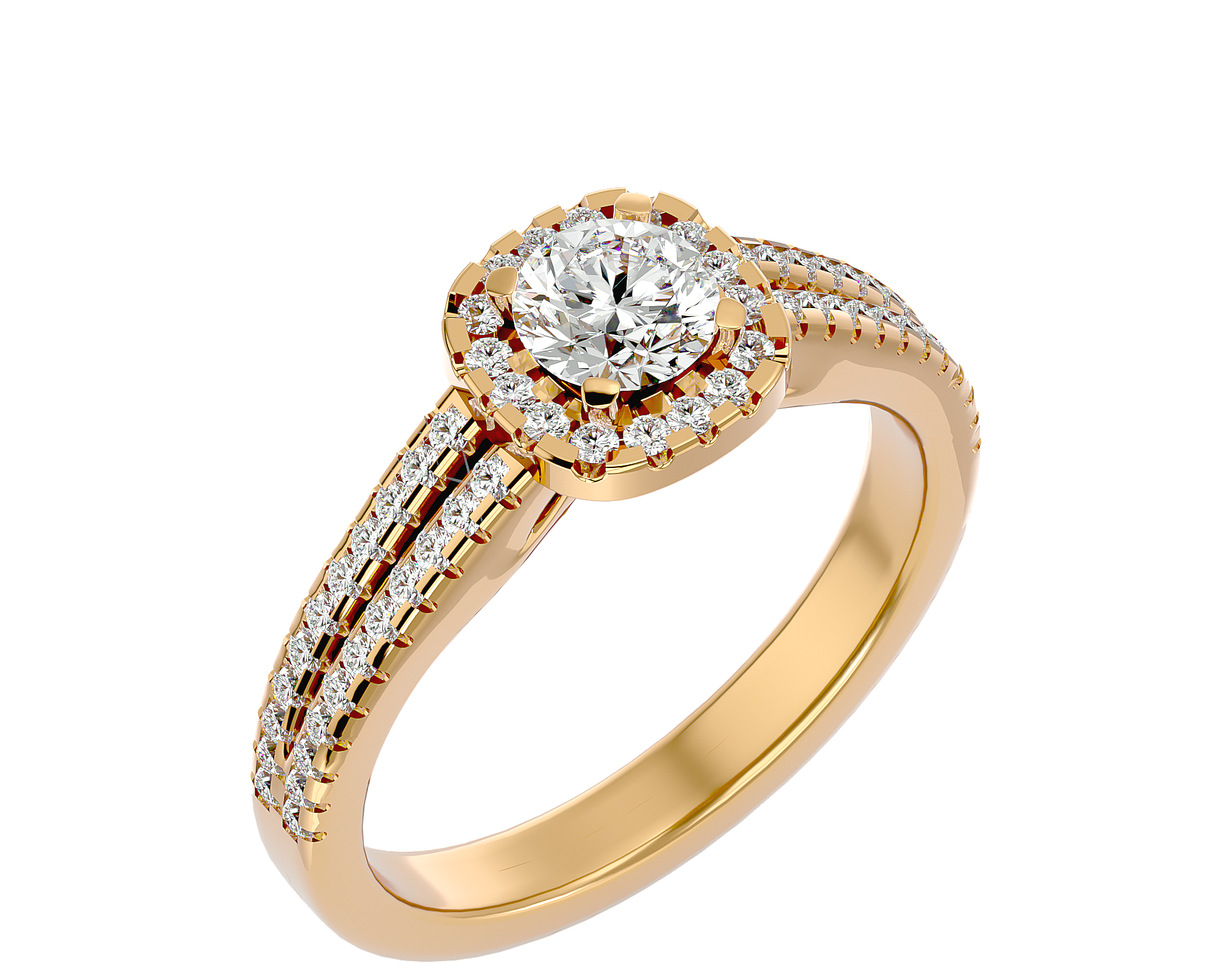 1 ctw Round Lab Grown Diamond Halo Engagement Ring