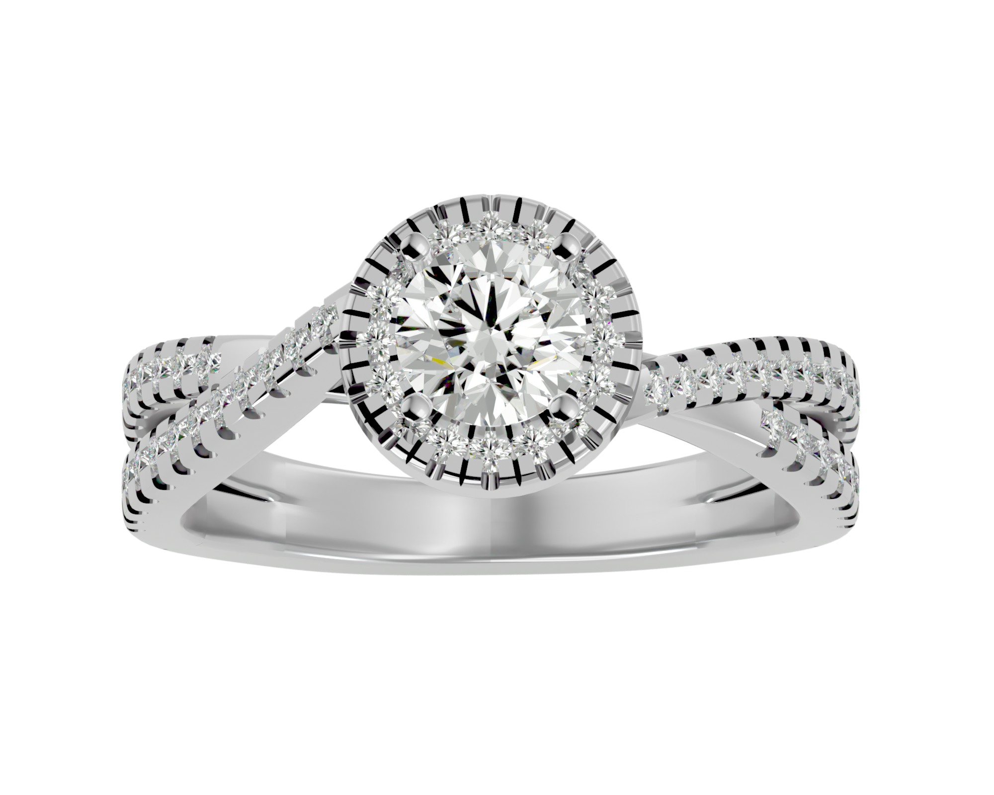 1 ctw Round Lab Grown Diamond Halo Engagement Ring