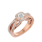 1 1/2 ctw Round Lab Grown Diamond Halo Engagement Ring