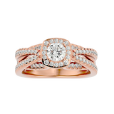 1 1/2 ctw Round Lab Grown Diamond Halo Engagement Ring