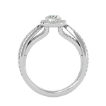 1 1/2 ctw Round Lab Grown Diamond Halo Engagement Ring