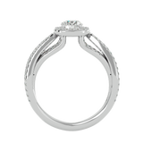 1 1/2 ctw Round Lab Grown Diamond Halo Engagement Ring