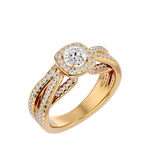 1 1/2 ctw Round Lab Grown Diamond Halo Engagement Ring