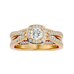 1 1/2 ctw Round Lab Grown Diamond Halo Engagement Ring