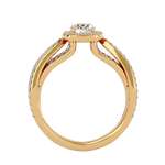 1 1/2 ctw Round Lab Grown Diamond Halo Engagement Ring