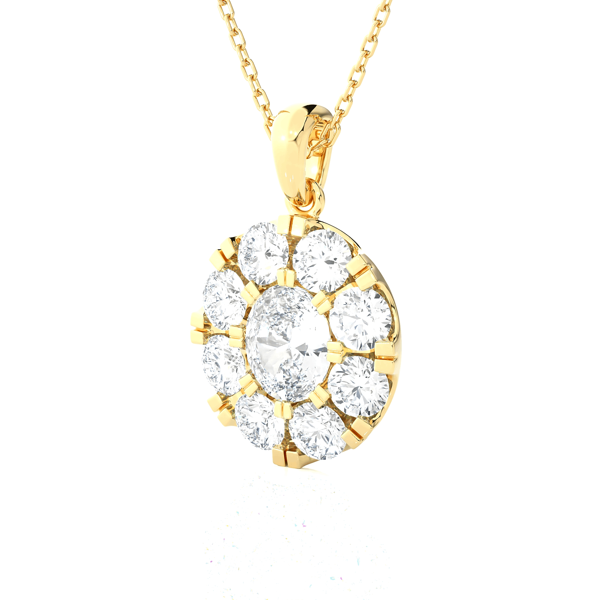 Round Lab Grown Diamond Solitaire Pendant