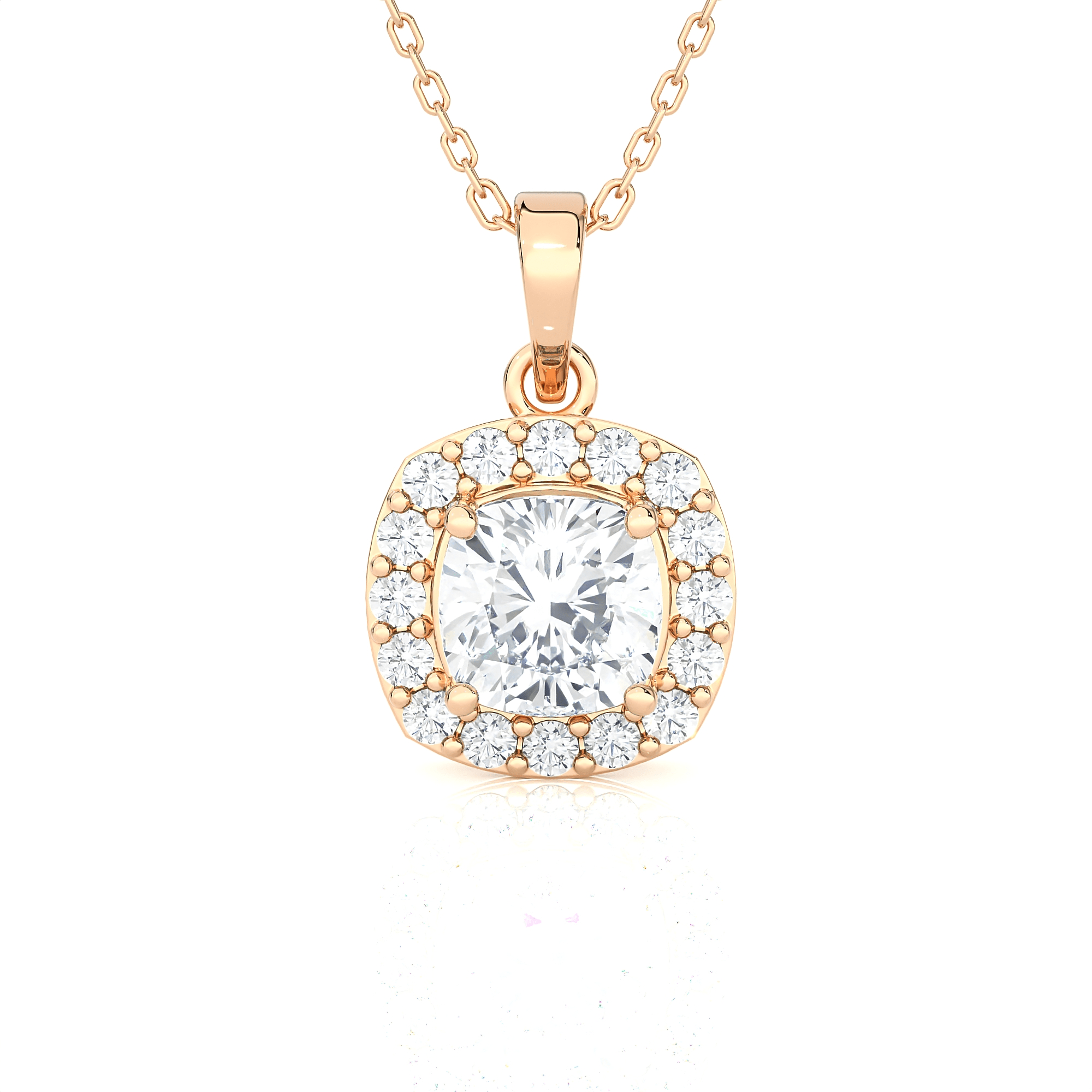 1 1/2  ctw Cushion-Cut Lab Grown Diamond Solitaire Pendant