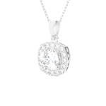 1 1/2  ctw Cushion-Cut Lab Grown Diamond Solitaire Pendant