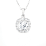 1 1/2  ctw Cushion-Cut Lab Grown Diamond Solitaire Pendant