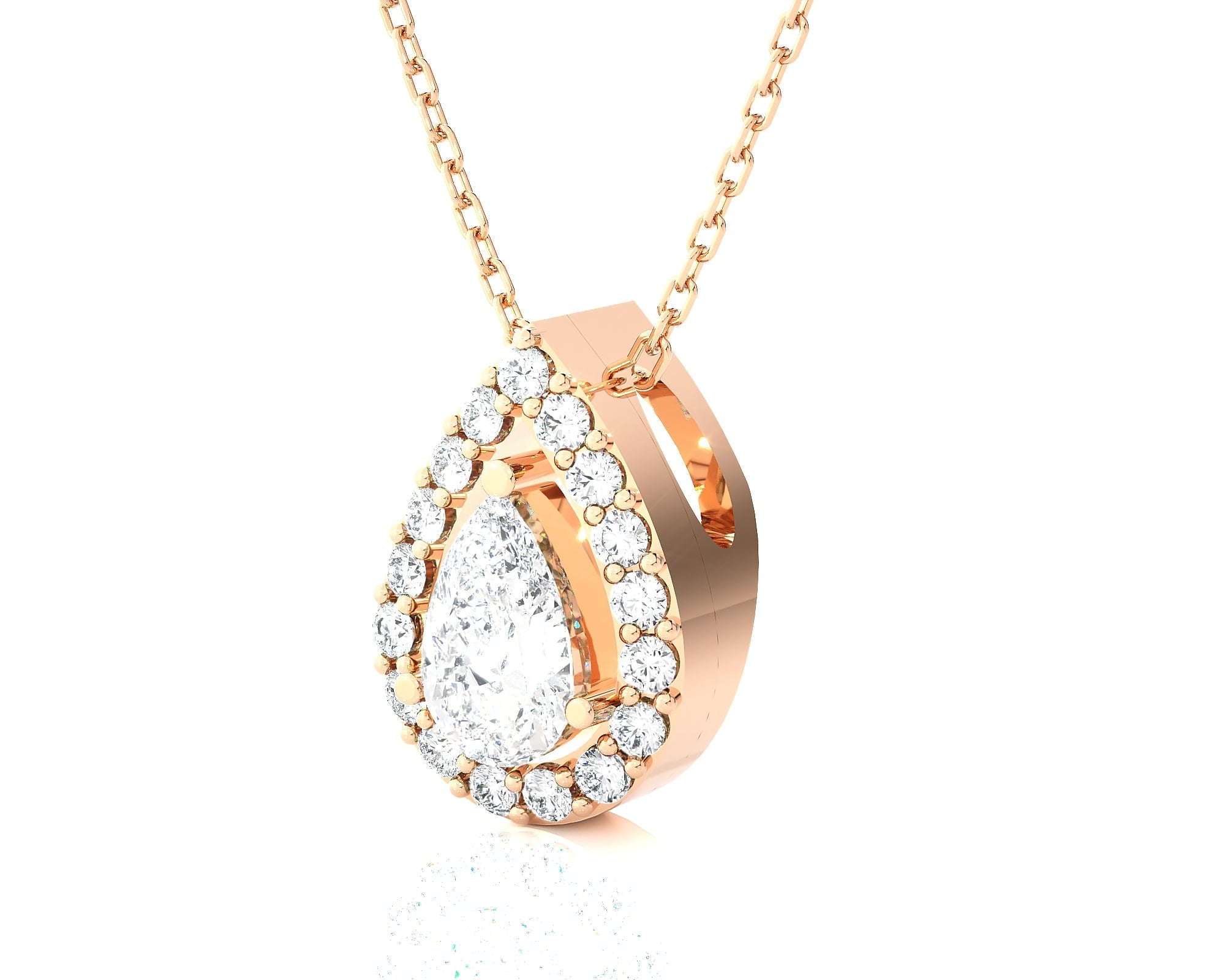 Pear-Shaped Lab Grown Diamond Solitaire Pendant