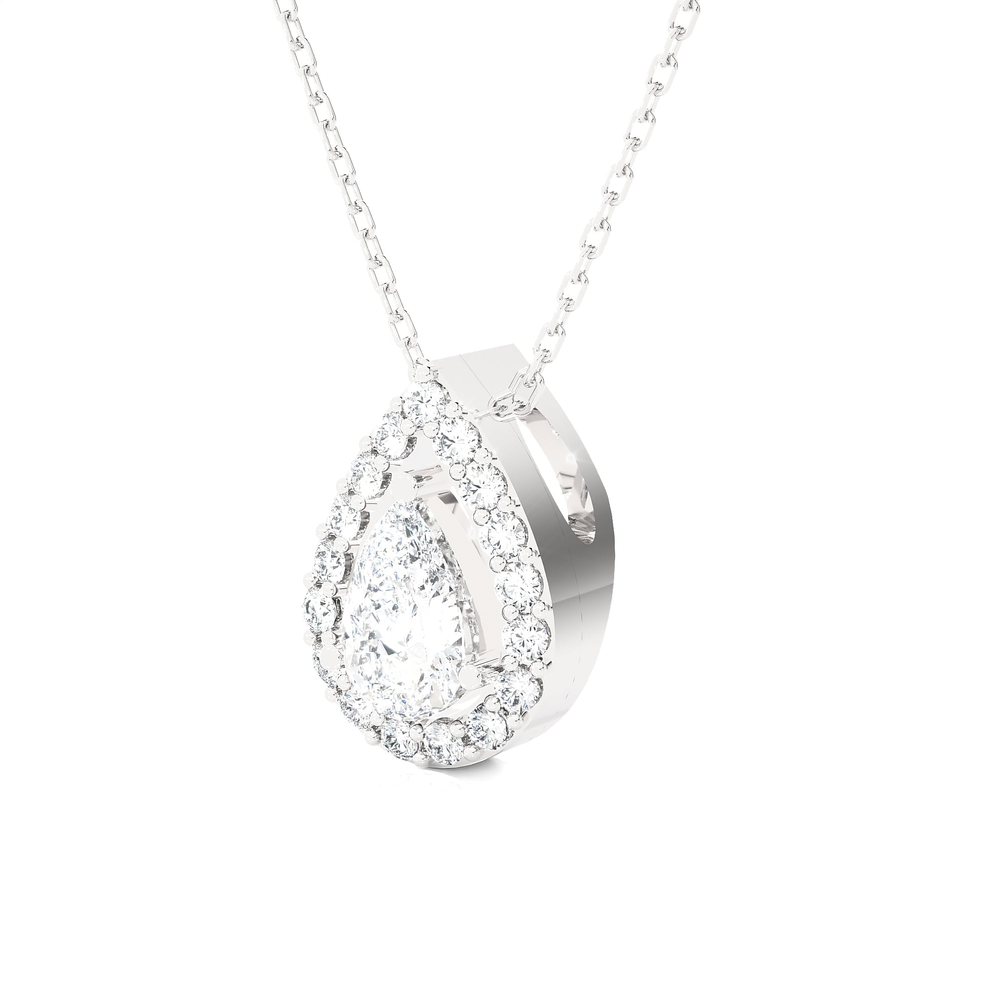 Pear-Shaped Lab Grown Diamond Solitaire Pendant