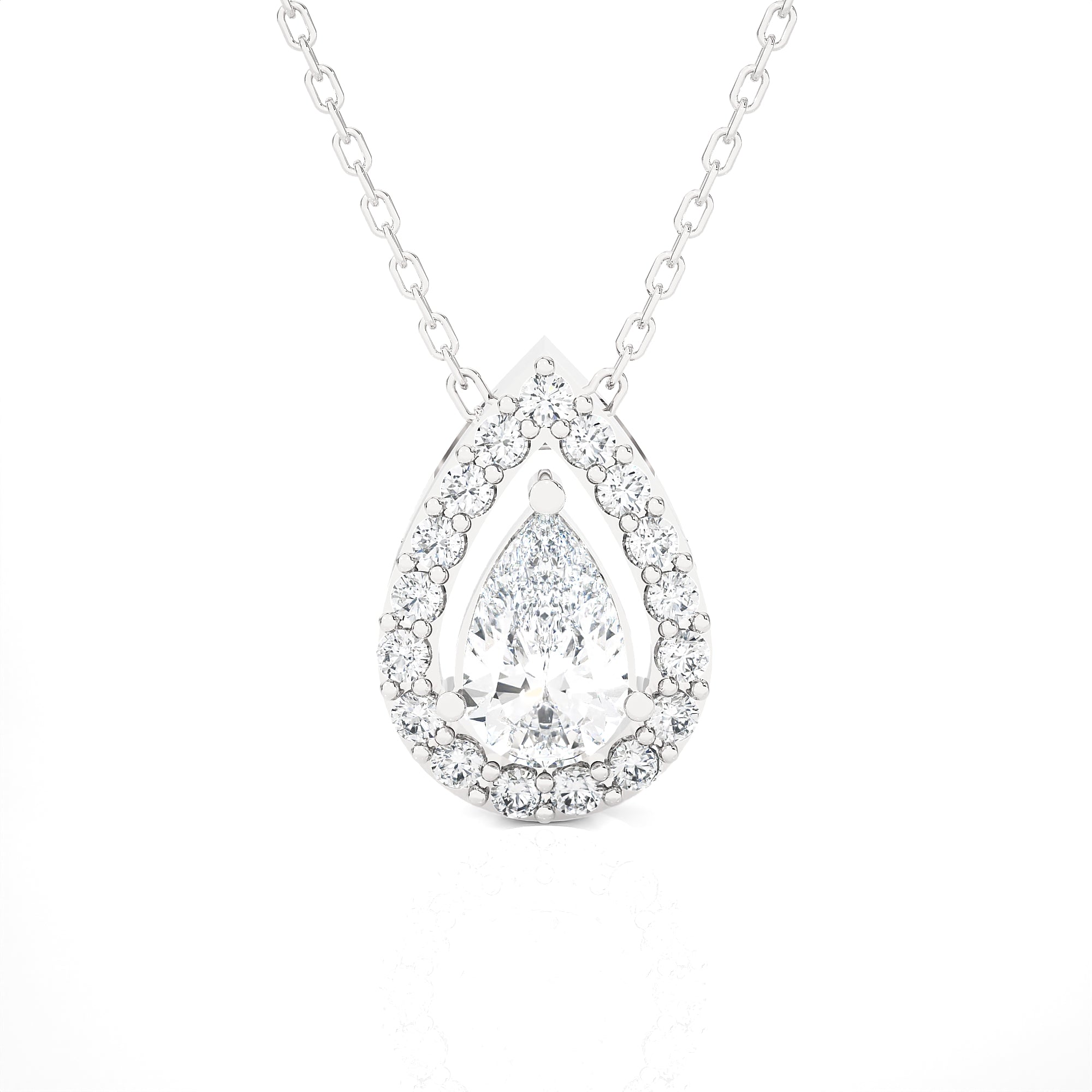 Pear-Shaped Lab Grown Diamond Solitaire Pendant