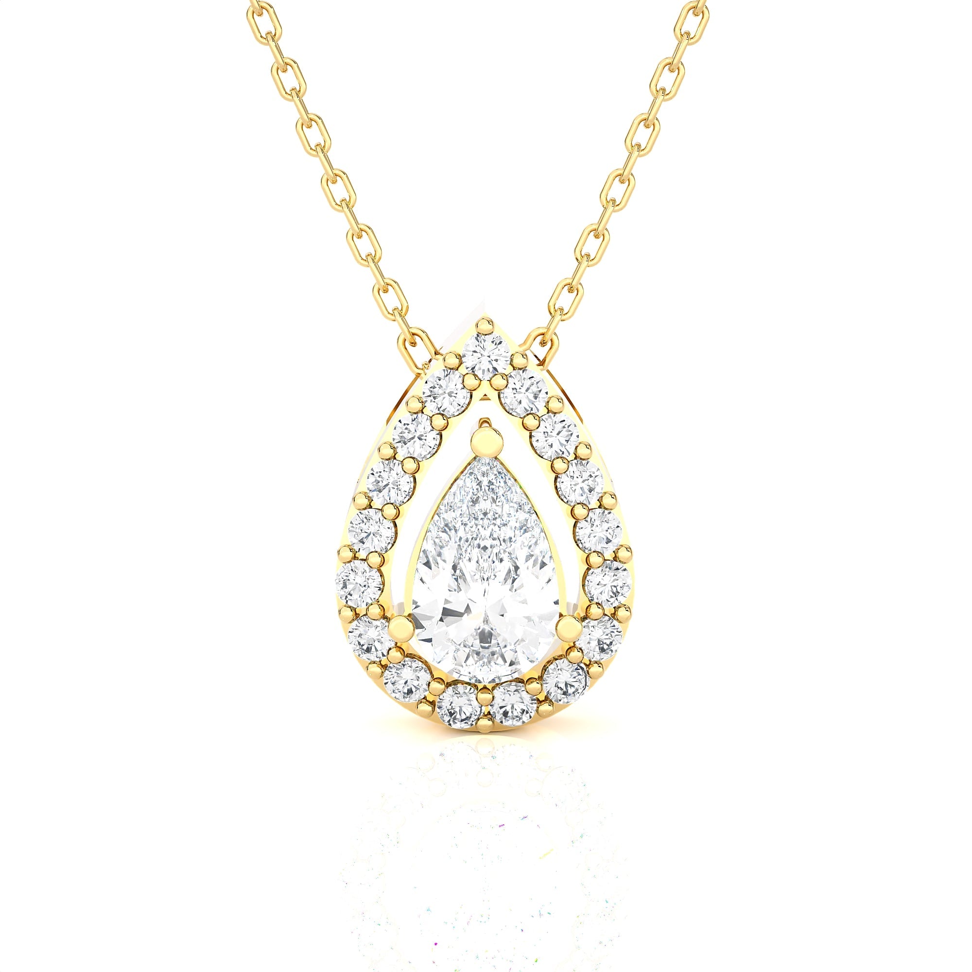 Pear-Shaped Lab Grown Diamond Solitaire Pendant